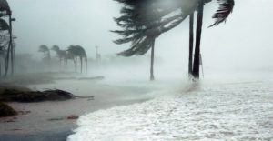 beach during hurricane