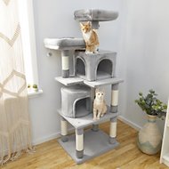 61 inch grey Frisco cat tree with two cats