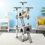 Tall Cat Tree with orange tabby on it