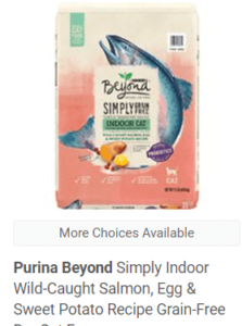 Bag of Purina Beyond Simply Indoor Grain Free Wild Caught Salmon Cat Food